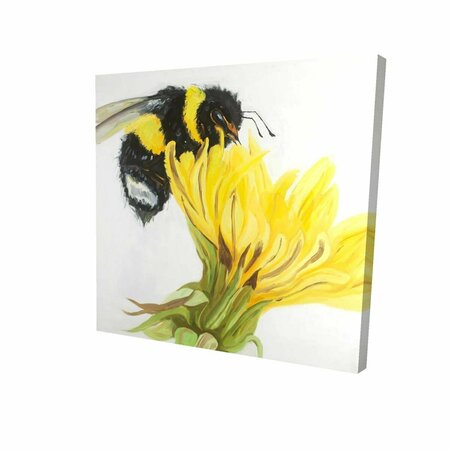 FONDO 12 x 12 in. Little Bumblebee on A Dandelion-Print on Canvas FO2781986